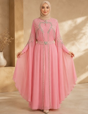 4140  قفطان قلب شراشيب - Rosa