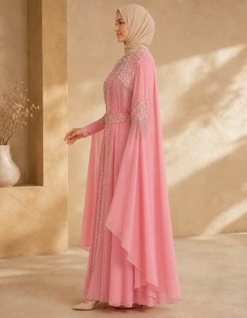 4140  قفطان قلب شراشيب - Rosa