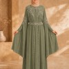4140  قفطان قلب شراشيب - Khaki