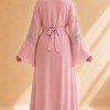 4141  قفطان ياقة دمعة - pink
