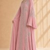 4141  قفطان ياقة دمعة - pink