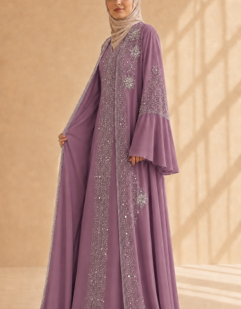 4141  قفطان ياقة دمعة - موف