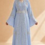 4141  قفطان ياقة دمعة - Babyblau
