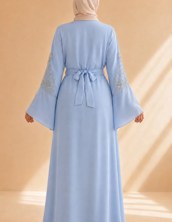 4141  قفطان ياقة دمعة - Babyblau
