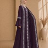 4142  قفطان شيفون ألماس - Aubergine