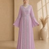 4142  قفطان شيفون ألماس - Rosa