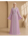 4142  قفطان شيفون ألماس - Rosa