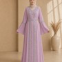 4142  قفطان شيفون ألماس - Rosa