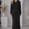 Elegant Two-Piece Knitwear Set for Women 4201  - black