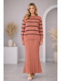 Two-Piece Turtleneck Knit Dress 4211  - pink