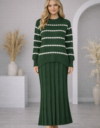 Two-Piece Turtleneck Knit Dress 4211  - khaki