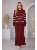 Two-Piece Turtleneck Knit Dress 4211  - burgundy