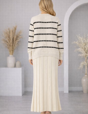 Two-Piece Turtleneck Knit Dress 4211  - beige