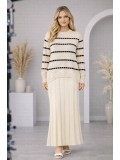 Zweiteiliges Strickkleid mit Rollkragen 4211  - Beige