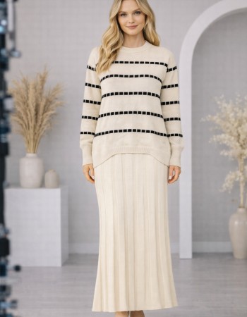 Two-Piece Turtleneck Knit Dress 4211  - beige