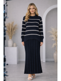 Two-Piece Turtleneck Knit Dress 4211  - deep blue
