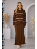 Two-Piece Turtleneck Knit Dress 4211  - brown
