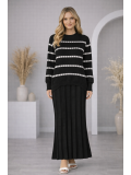 Two-Piece Turtleneck Knit Dress 4211  - black