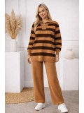 Gestreiftes Strick-Set 4212  - Mausgrau