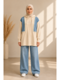 4309 طقم طلعة الو - Beige