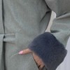 WOMENS FURNITURE SHORT COAT WITH FURNITURE Collar and Cuffs 1335 - gray
