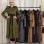 Long Suede Coat with Fur Hood 1341 - khaki