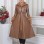 Double Cloche Treated Leather Trench Coat with Rabbit Fur Lining 1350 - tan
