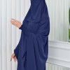 Muslim Dresses For Women ,Abayas Prayer Islamic Clothes Long dress Hijab Bonnet 2Pieces Sleeve Hijab Sheet 822 - deep blue