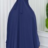 Muslim Dresses For Women ,Abayas Prayer Islamic Clothes Long dress Hijab Bonnet 2Pieces Sleeve Hijab Sheet 822 - deep blue