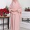 Two-Piece Sharia Dress Set with Double-Layer Khimar 826 - powder pink/ dusty pink