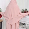 Muslim Wear Hijab Dresses , Women's Clothes Butterfly Hijab Set 2 Pieces 826 Pudra