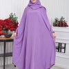 Muslim Wear Hijab Dresses , Womens Clothes Butterfly Hijab Set 2 Pieces 826 - lilac