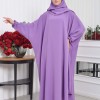 Muslim Wear Hijab Dresses , Womens Clothes Butterfly Hijab Set 2 Pieces 826 - lilac