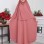 Zweiteiliges Scharia-Kleid Set mit Khimar 826 - Hellrosa