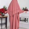 Muslim Wear Hijab Dresses , Womens Clothes Butterfly Hijab Set 2 Pieces 826 - light pink