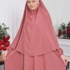 Muslim Wear Hijab Dresses , Womens Clothes Butterfly Hijab Set 2 Pieces 826 - light pink