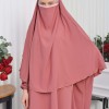 Muslim Wear Hijab Dresses , Womens Clothes Butterfly Hijab Set 2 Pieces 826 - light pink