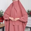 Muslim Wear Hijab Dresses , Womens Clothes Butterfly Hijab Set 2 Pieces 826 - light pink