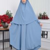 Zweiteiliges Scharia-Kleid Set mit Khimar 826 - Babyblau