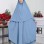 Zweiteiliges Scharia-Kleid Set mit Khimar 826 - Babyblau