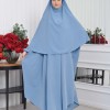 Muslim Wear Hijab Dresses , Womens Clothes Butterfly Hijab Set 2 Pieces 826 - baby blue