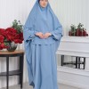 Muslim Wear Hijab Dresses , Womens Clothes Butterfly Hijab Set 2 Pieces 826 - baby blue