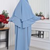 Muslim Wear Hijab Dresses , Womens Clothes Butterfly Hijab Set 2 Pieces 826 - baby blue