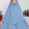 Muslim Wear Hijab Dresses , Womens Clothes Butterfly Hijab Set 2 Pieces 826 - baby blue