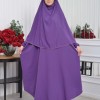 Two-Piece Sharia Dress Set with Double-Layer Khimar 826 - purpul