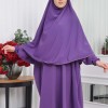 Muslim Wear Hijab Dresses , Womens Clothes Butterfly Hijab Set 2 Pieces 826 - purpul