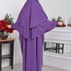 Muslim Wear Hijab Dresses , Womens Clothes Butterfly Hijab Set 2 Pieces 826 - purpul