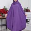 Muslim Wear Hijab Dresses , Womens Clothes Butterfly Hijab Set 2 Pieces 826 - purpul