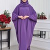 Muslim Wear Hijab Dresses , Womens Clothes Butterfly Hijab Set 2 Pieces 826 - purpul