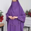 Muslim Wear Hijab Dresses , Womens Clothes Butterfly Hijab Set 2 Pieces 826 - purpul